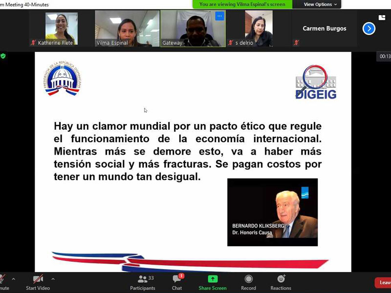 Colaboradores de la DGJP reciben charla virtual sobre formación en valores